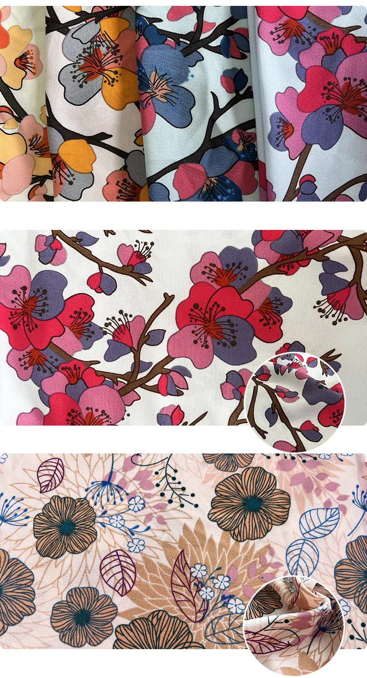 Moss Crepe and Como Crepe Ptint Fabric